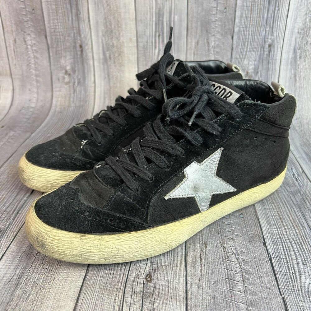 Golden Goose Mid Star Women’s 36 Black Suede Distressed Made in Italy - Picture 5 of 12